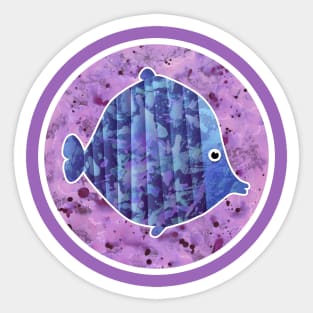 Purple Fish Sticker